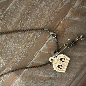 Juicy Couture Brown Cord Pendant Necklace